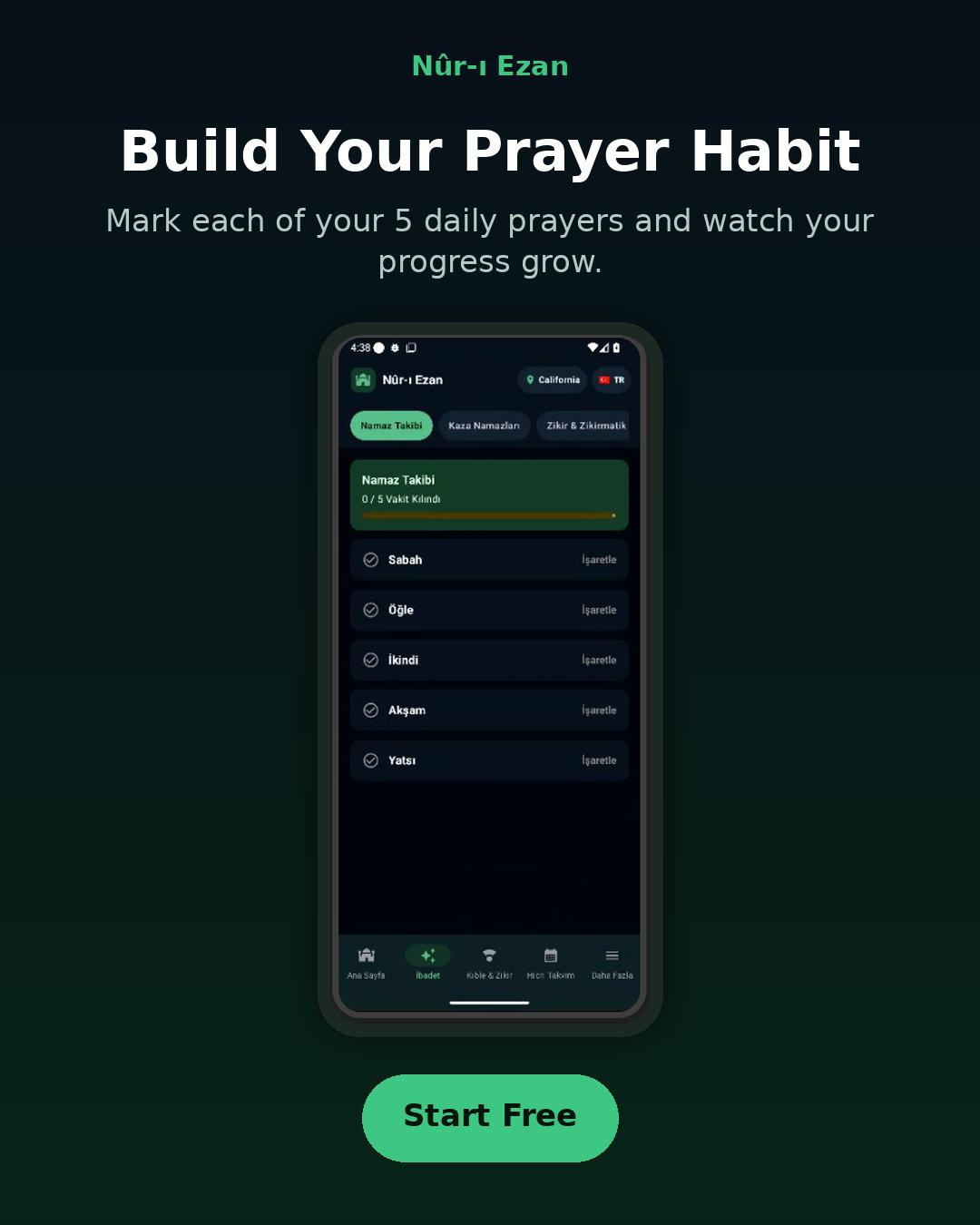 Nûr-ı Ezan: Prayer Times screenshot 2