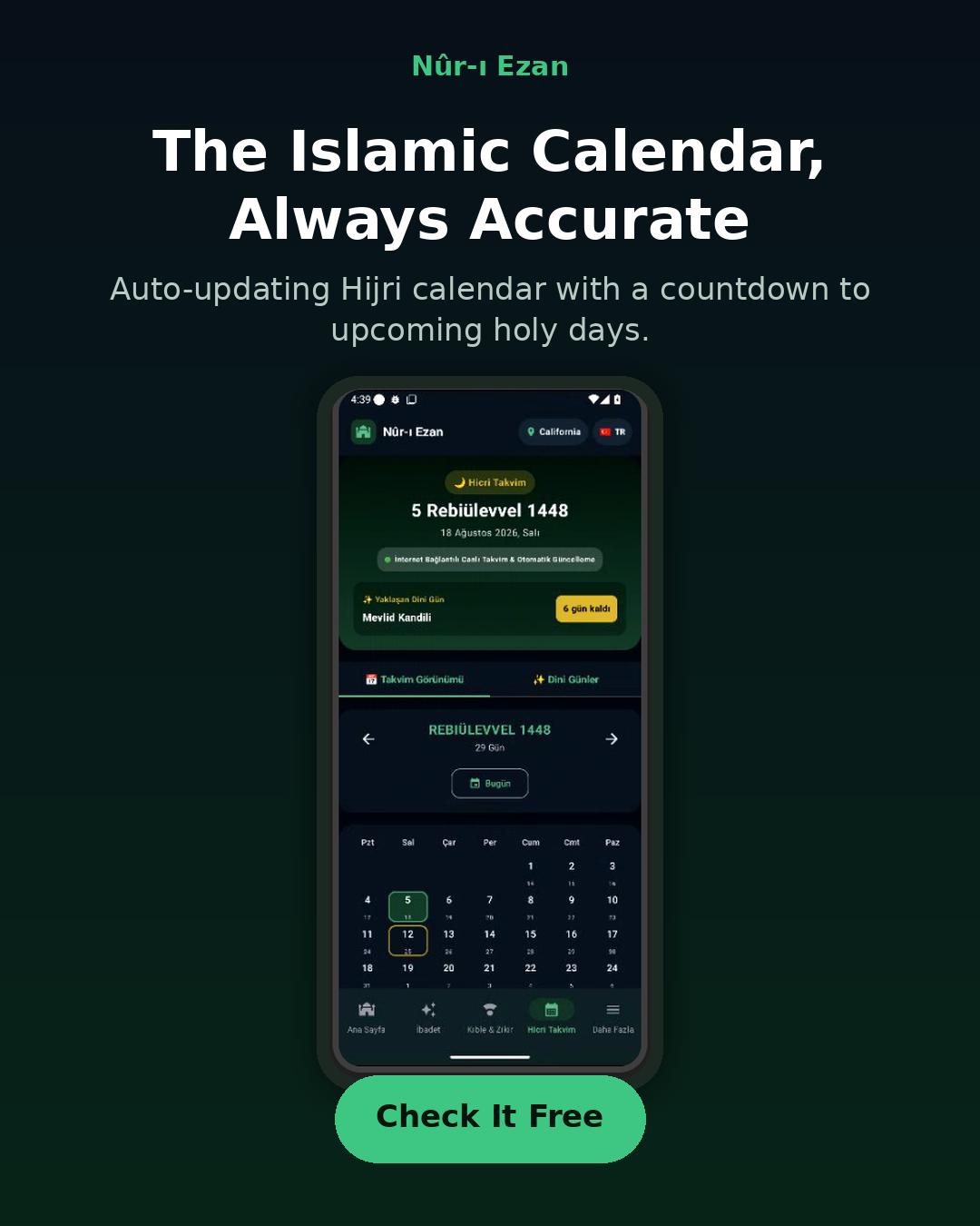 Nûr-ı Ezan: Prayer Times screenshot 5